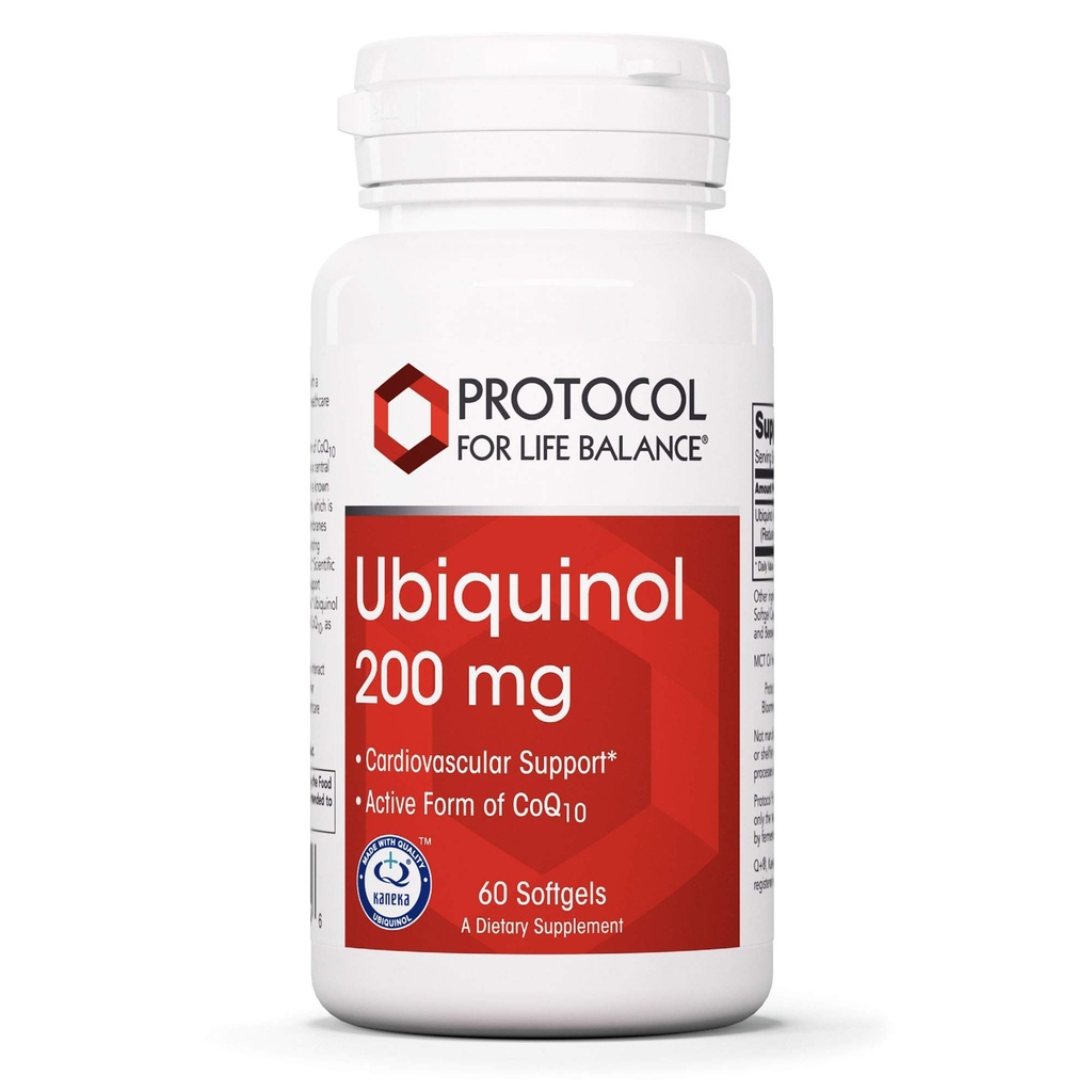 PROTOKÓŁ NA RZECZ ŻYCIA BALANCE Ubichinol 200mg - Bioavailable CoQ10 Softgels - Heart Health Support - Oxidative Stress Quencher - Soy Free & Dairy Free - 60 Softgels