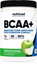 Nutricost BCAA + proszek nawadniający (zielone jabłko) 30 Słupki - Acidy rozgałęzione z kompleksem nawadniającym - Bezglutenowe, Non-GMO