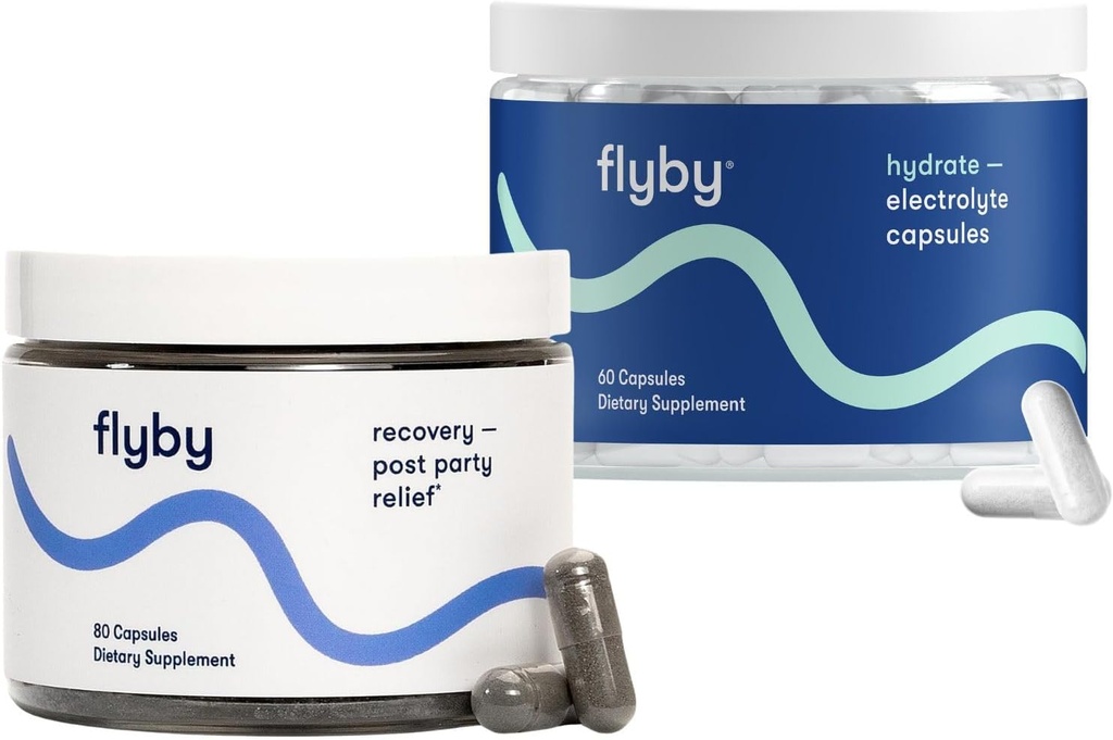 Flyby Recovery Supplement - All The Hang, Without The Over! ™ and Electrolyte Recovery Capsule Bundle