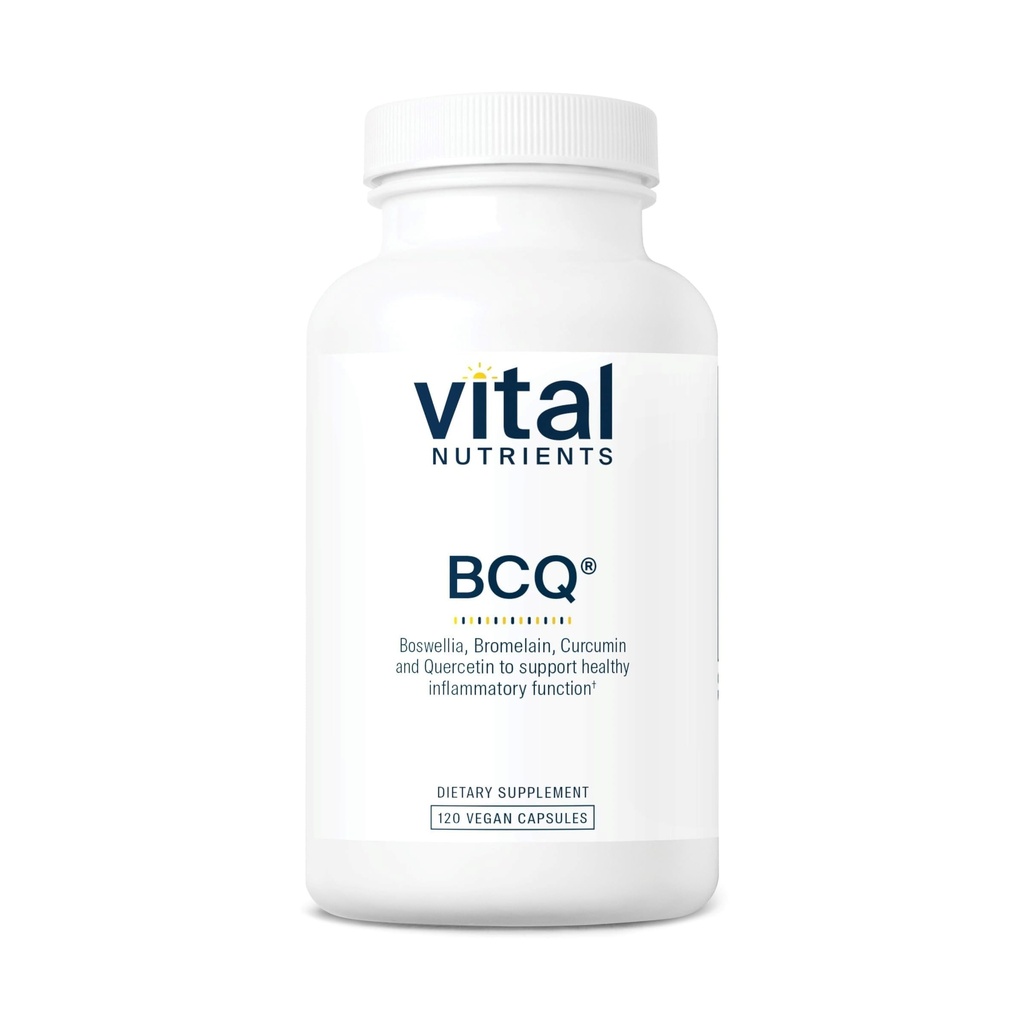Vital Nutrigents BCQ XI124; Vegan Boswellia, Bromelain, Curcumin & Quercetin Supplement XI124; Joint Supplement Supplement XI124; Supports Sinus & Digestive Health XI124; Gluten, Dairy, Soy Free XI124; 120 kapsułki