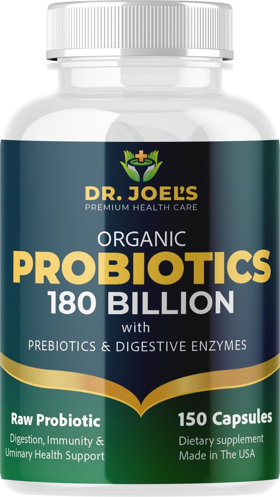 Organiczne Probiotyki 180 Miliard CFU - 40 Szczepów Wegan Probiotyki + Prebiotyki + Enzymy Żywieniowe - Gut & Immune Health - 100% Czysty, Maksymalny potencjał i półki Stable - Made in USA