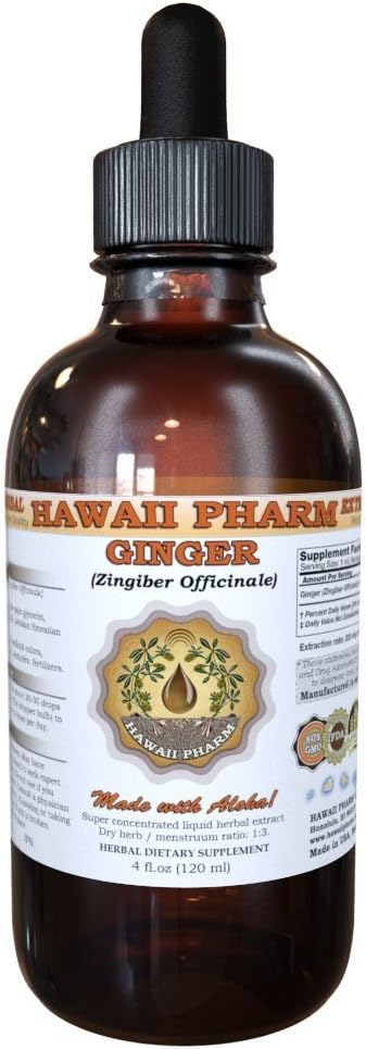 Hawaii Pharm Ginger Liquid Extract, Organic Ginger (Zingiber officinale)