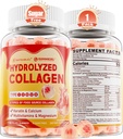 Kolagen Peptyd Gumiaki dla kobiet Mężczyźni, Sugar Free Multi Colagen Suplement, 1400mg Zhydrolizowane Kolagen Typy I II III V X, 5000mcg Biotin, Witamina C A E D3 B6 dla włosów, skóry i paznokci, kości, 60Cts