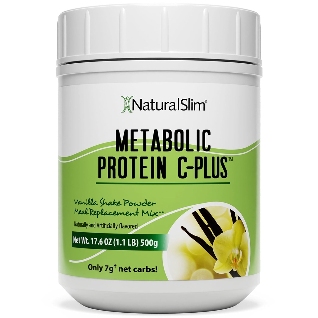 NaturalSlim Protein Powder z witamin i minerałów Metabolic C- Plus - Proszek do zamiany posiłku wzmocniony witaminą C, Cynk i kwas amino- Proszek z białka czekoladowego 10 Słupki 1.1 lb.