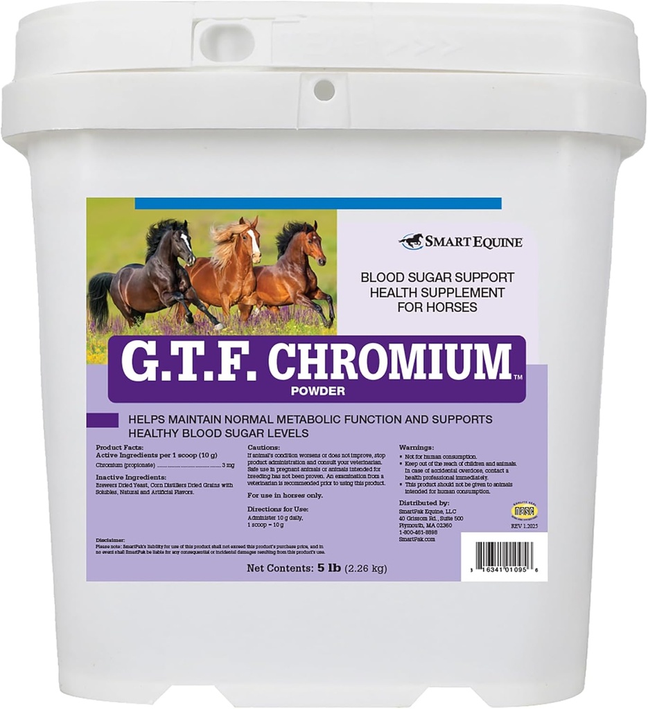 GTF Chromium ® Proszek Pył 124; Koń Suplementy Metaboliczne, Wspomaga funkcję Metaboliczną 124; Kubełek 5 lb