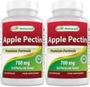 Najlepszy przyrząd Apple Pectin 700 mg - Fiber dietetyczny - Wsparcie jelitowe - 120 Kapsułek (120 sztuk (opakowanie 2))