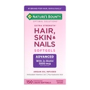 Nature 's Bounty Advanced Hair, Skóra i paznokcie, Argan- Infused suplement witaminy z biotin i kwasu hialuronowego, 150 Softgels szybkiego wydania, 50 Całość Służenia