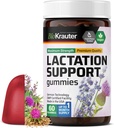 BIO KRAUTER Lactation Support Gummies - 60 Chews - Natural Lactation Supplement - Kozy Rue, Kozieradka pospolita, Ekstrakty Otyłki mleka - Wegańskie dodatki do karmienia piersią
