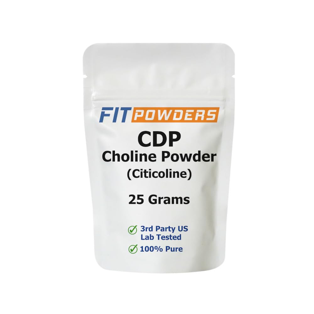 Proszek cytykoliny, Proszek choliny CDP Czysty z Scoop, Non-GMO, Suplement Cognitive do Pamięci i Nauki (25 gramów)