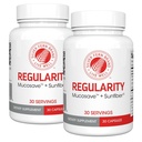 Silver Fern Brand Regularity Digestive Supplement - 2 Butelki = 60 Kapsułki = 60 Day Supply - Mucosave FG (Prticiopear Polisaccharides & Olive Leaf Polyphenols) & SunFiber