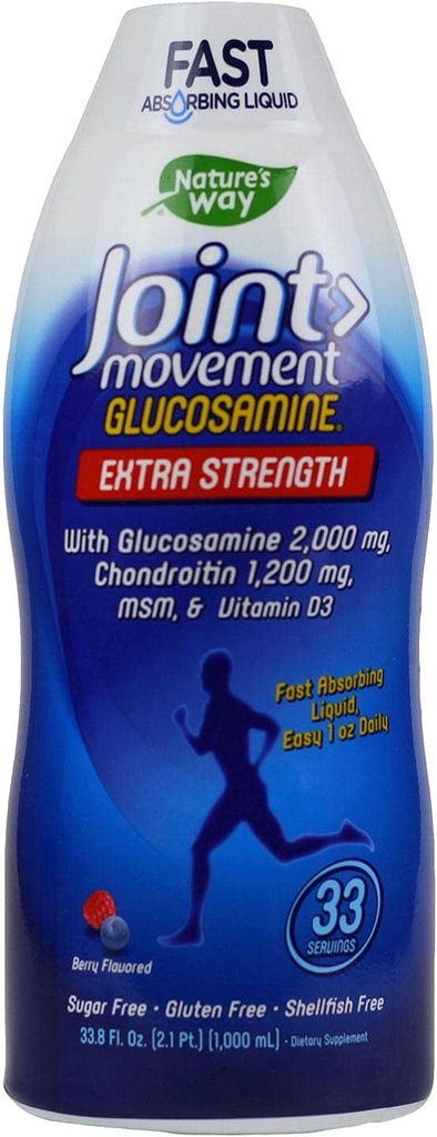 Wellesse Extra Force Joint Movement Glukozamina Natural Berry Flavor 33.8 fl oz