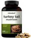 NatureBell Turcja Tail Mushroom Capsule 15,000mg Per Serving, 240 Count Between 124; 25: 1 Fruiting Body & Mycelium Extract - Immune & Brain Health Mushroom Supplement.