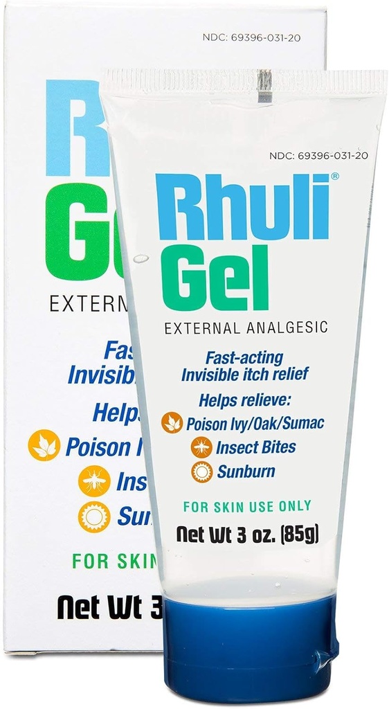 Anti-Itch żel do oparzeń słonecznych, Mosquitos, Bug Bites, Poison Ivy, Trucizna Oak Relief - Leczenie chłodzenie analgezyczne do miejscowego stosowania skóry - 3 Oz Tube