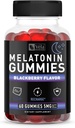 Melatonina Black Berry Gummies 5 mg, Nighttime Sleep Support Chewable Supplement