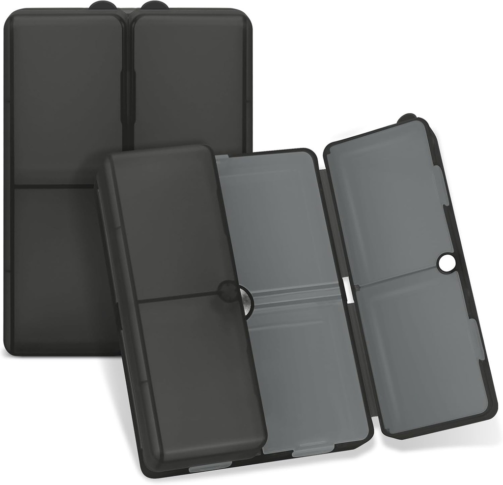 FYY Codzienne Pill Organizator, 7 Komory Przenośny Pill Case Travel Pill Organizator, [Projekt składany] Duży Pill Box do torebki kieszonkowe do przechowywania witaminy, Olej z wątroby dorsza, Suplementy i Medykacja- Czysty czarny