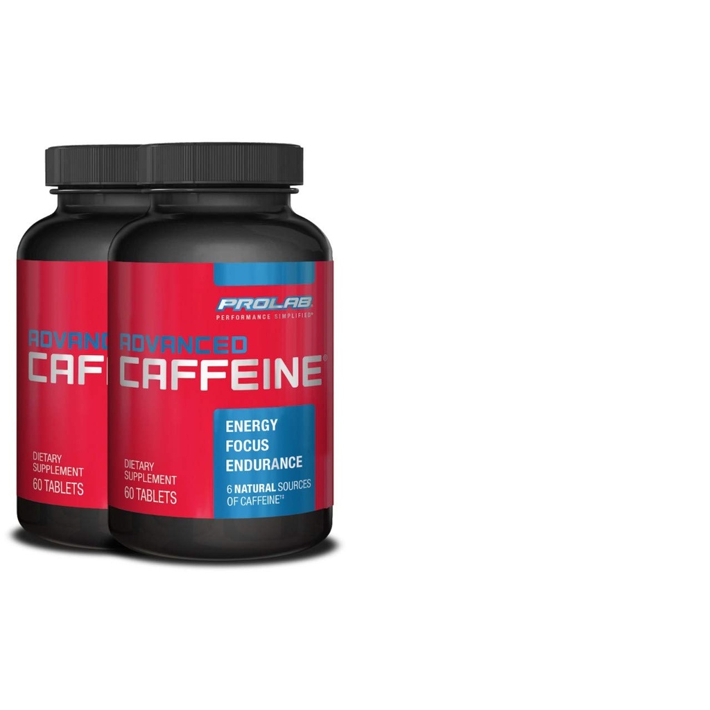 ProLab Nutrition Advanced Caffeine 200mg, Fast-Acting Natural Caffeine Tablets with Green Tea Extract, Clean Energy, Mental Focus (60 Count (Pack of 2))