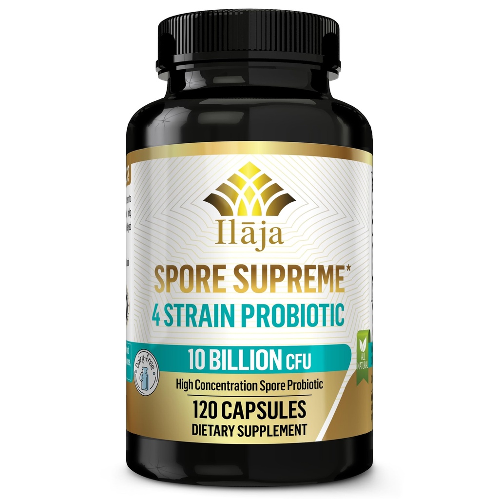 Zarodnik Największy Spore Based Probiotic 120 Kapsułka x 10 Miliard / 4 Formuła szczeliny - 4 Miesiące dostaw - Nie chłodzenie Wymagane, Kwasowe Odporne Cieśniny, Bezmleczne