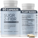 OPTIVIDA Sugr- 2- Fibr - Premium Blood Sugar Sugar Supplement Supplement * (60 Count) - Support Healthy Blood Sugar Levels * by Support Glucose Metabolity to Fiber * - Gluten Free, Non GMO, Veggie Capsules.