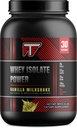 Serwatka Izolacja mocy Vanilla Milkshake, 26g 100% Białko serwatki Izolacja per Serving to Build Lean Muscle - Vanilla Milkshake, 2lb- 30 Służenie