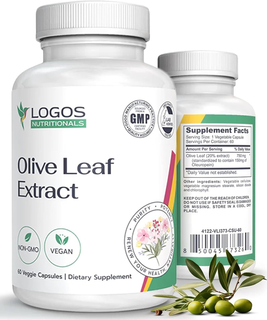 Olive Leaf Extract kapsułki - Suplement immunologiczny dla mężczyzn i kobiet, polifenol i flavonoid dla ogólnego Wellness - Nie-GMO i Vegan Olive Oil kapsułki - 60