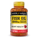 MASON NATURAL Omega, 3 olej rybny, 200, Day Supply, 1000mg z EPA i DHA dla wspólnego wsparcia, Pigułki Softgel