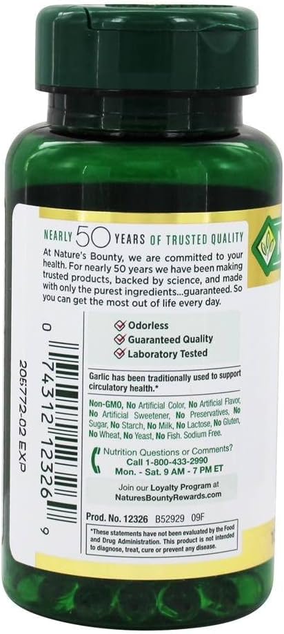 Naturalny ekstrakt Garlic Bounty 1000 mg, 100 Softgels szybkiego uwolnienia (Opakowanie 2)