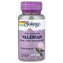 SOLARAY Valerian Root Extract 50 mg Agregat 124; Wsparcie relaksacyjne dla zdrowego cyklu usypiania 124; 0,8% Acidy walereniczne 124; 60 CT