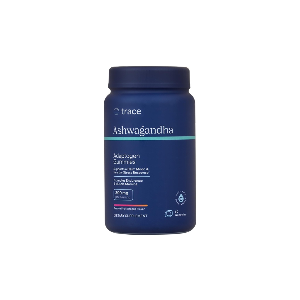 Ślad Minerały Ashwagandha - Gummie Ashwagandha dla wsparcia Zdrowe Mindset - Suplement uspokajający - Lepszy sen - System immunologiczny & Wsparcie energetyczne - Passion Fruit Orange - 60 Hrabia (30 Sług)
