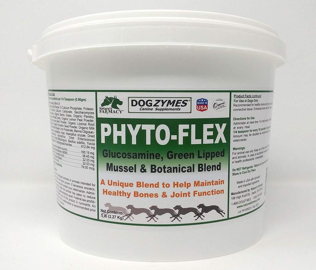 Dogzymes Phyto Flex - Glukozamina, Chondroitin, MSM i kwas hialuronowy... (5 funtów)
