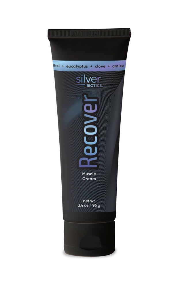 Silver Biotics Recover Muscle Cream 124; 20 ppm Opatentowany Silver Solution 124; Arnica Nex124; Jojoba Oil Nex124; Camphor Nex124; Witamina E Nex124; Silver Strong Nex124; 3.4oz