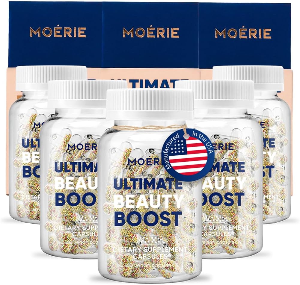 Moerie Hair Growth Supplement for Women & Men - Włosy skóry i paznokci Witaminy z Biotin, Q10 & Minerały - Dla grubszych, Fuller Hair & Hair Loss - Zaawansowany system dostarczania beadlet - 360 tabletek