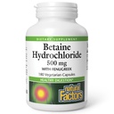 Czynniki naturalne, Betaine HCL 500 mg, Wspiera zdrową trawienie i zdrowy mikrobiom, 180 kapsułek (180 porcji)