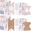 Sinmoe 100 Pieces Flexible Fabric Adhesive Bandages Knuckle and Fingertip Bandages Variety Pack for Wound Care Bulk Pack for First Aid Kits in 2 Sizes, 3 x 1.5 Inch, 1.8 x 2 Inch(Brown)