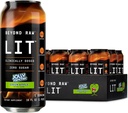 Poza surowym LIT Gotowy do picia przed treningiem, Jolly Rancher Green Apple, Dla energii, Focus, Intensywność i Pompy, Z Nitric tlenek Boost, Zero cukru, 250 mg kofeiny z Beta Alanine, 12 Puszki