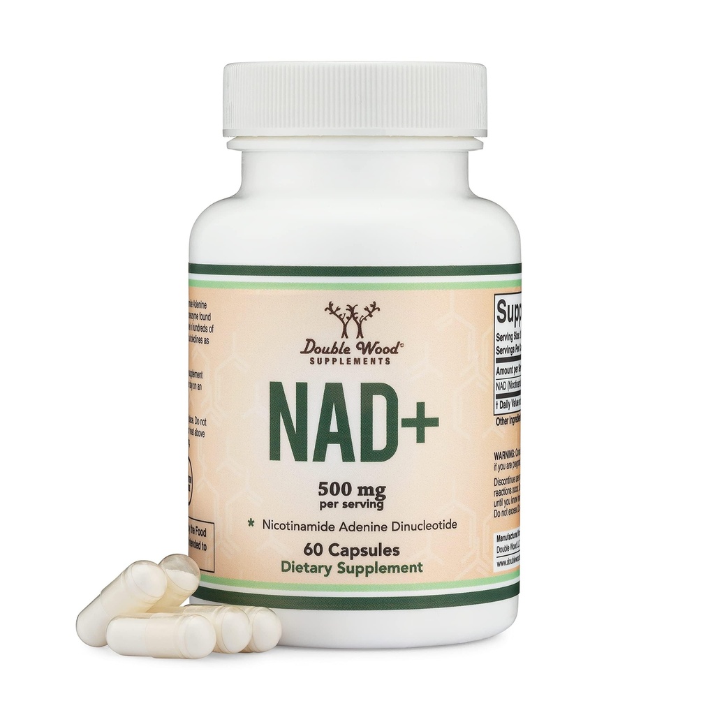 Double Wood Supplements NAD Anti Aging & Cell Regeneration 124; 500mg 95% Pure NAD + Per Serving, 30 Day Supply 124; Podobne do Nikotynamidu Riboside 124; Trzecia Tested, Vegan Safe, Non-GMO