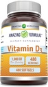 Niezwykłe witaminy D3 1000 IU Suplement Softgels 124; nieGMO 124; Gluten wolny 124; Pakowane w USA (1 Pack 124; 480 Count)