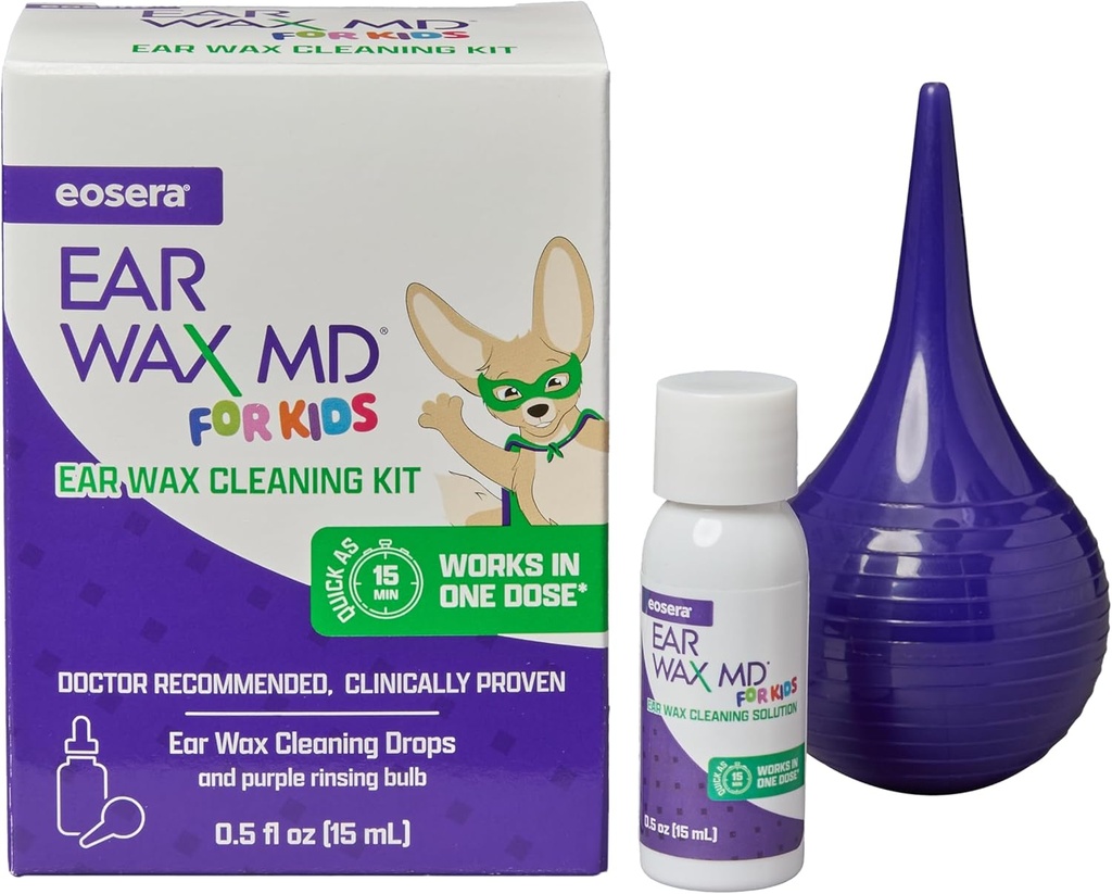 eosera ® Ear Wax MD ® dla dzieci - zestaw do mycia wosków z płukaniem Bulb 15 ml