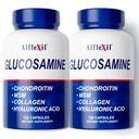 Premium Glukozamina & Chondroitin Suplement odżywczy - Zdrowe połączenie, Bone & Knee Support - Bogaty w MSM & Kolagen - Naturalne składniki organiczne - Made in USA - 120 Kapsułki 2 Pack