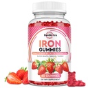 Żelazne żeberka - z wapniem, cynkiem, folianem i witaminą B12, C, B6 dla dorosłych i dzieci - Blood Builder & Energy Support for Iron Deficiency, Anemia, Wegan - 60 Gummies