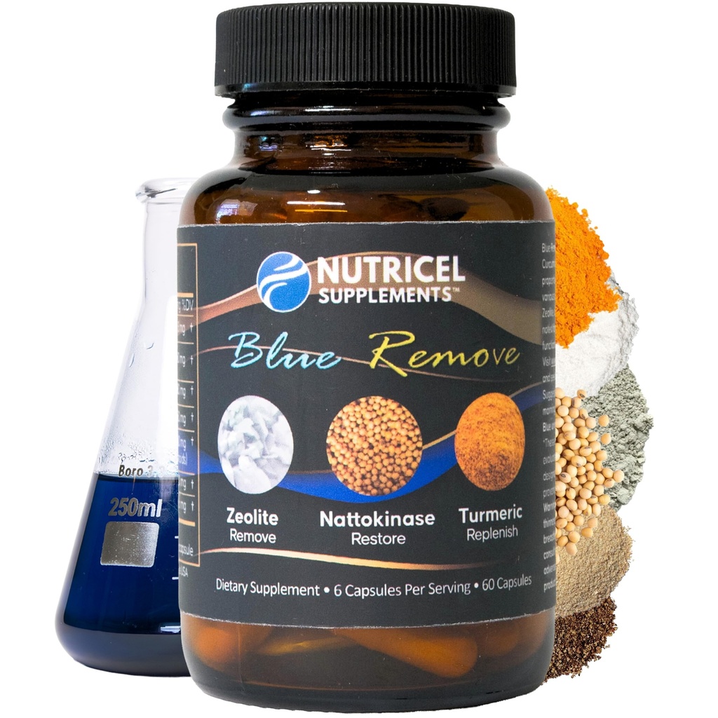 Nutricel Metyleno Blue Kapsułki z Zeolitem Mikronicznym, Nattokinazą (Non-GMO), Turmeric, Bromelain i NAC - Trusted Made in America Brand - 18mg (USP Reference Compliant) Trzecia Tested (60ct)