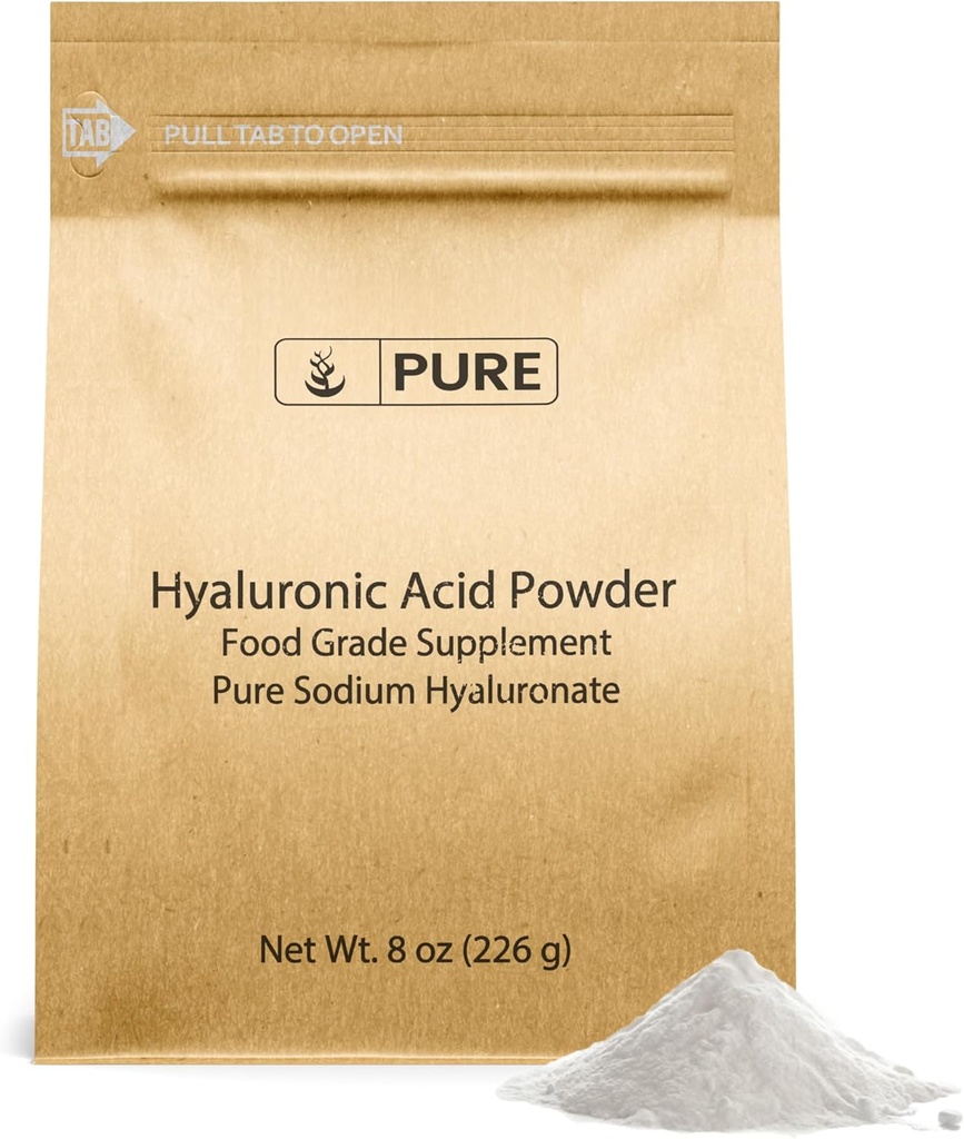 WSTRZYKIWACZE PURE Kwas hialuronowy (8 oz) Rozpuszczalny w wodzie, proszek drobny