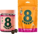 8Zieloni Codzienne Gummies i Lollipops, Energia & Wsparcie immunologiczne, Gluten- Free, Wegan, Non-GMO, Brak sztucznych kolorów i aromatów