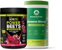 Niesamowita zieleń trawa miesza Superfood: Super Zielony Proszek Smoothie Mix dla Boost Energy, 60 Słupki i Nature Fuel Power Beets Powder, Buek Root Powder, Wsparcie naturalnej energii, 60 Słupki