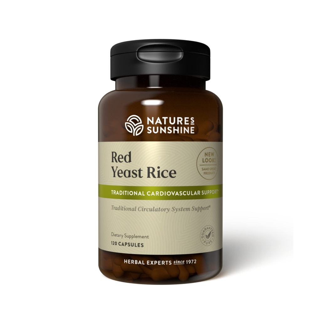 Nature 's Sunshine Red Yeast Rice, 120 Kapsułki, koszerny 124; Pomaga wspierać produkcję dobrego cholesterolu w wątrobie i wspomaga układ krążenia