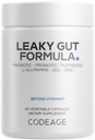 Codeage Leaky Gut Supplement, L- glutamina, N- Acetyloglukozamina, Probiotyk, Kwas butylu, Polifenole, Quercetin, DGL, Marshmallow Root, Berberine, BioPerine, Cynamon, Wegan, Non-GMO, 60 Kapsułki