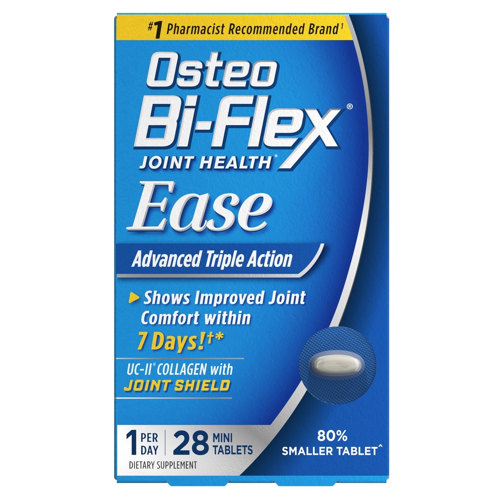 Osteo Bi- Flex Ease Zaawansowane potrójne działanie z witaminą D Joint Supplements, Mini- Tablets, 28 Count