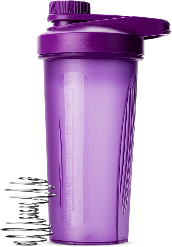 Pan Pen- Shaker Butelki do mieszania protein z Twist Cap, 28 oz, Fioletowa butelka shaker protein z drutu Whisk Ball, Butelka mikser