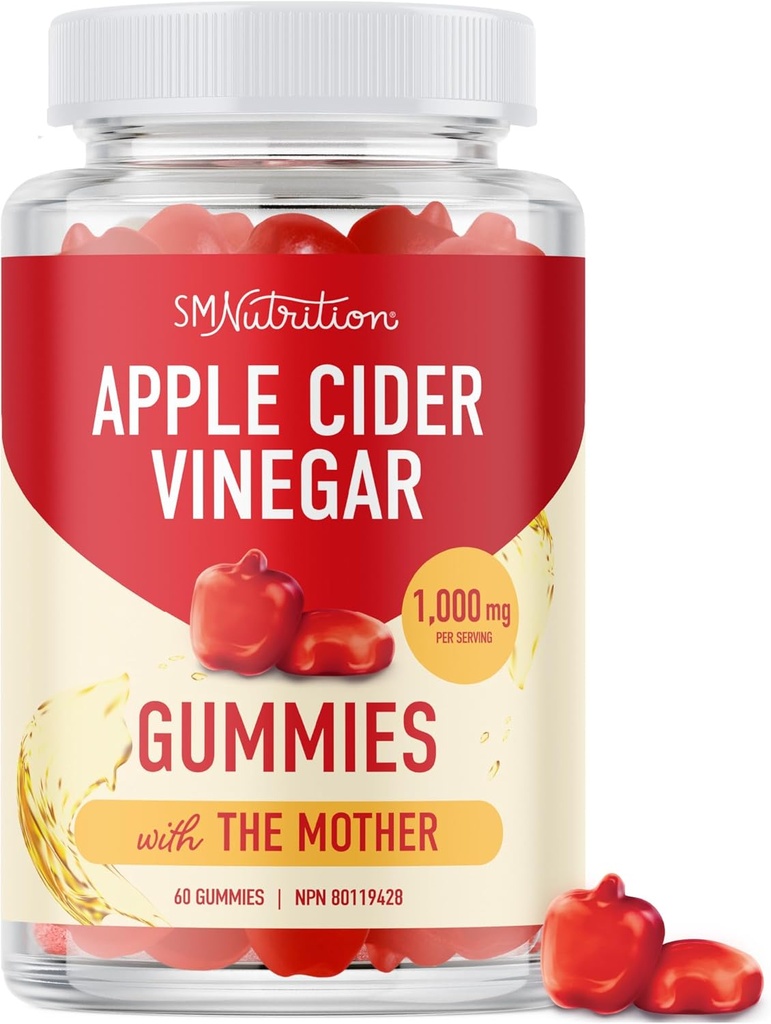 Jabłko Cydr Gummy dla kobiet i mężczyzn 124; 1000mg 124; Z matką 124; Detox, trawienie i skóra 124; Wsparcie Keto Dieta z nierafinowanych Gummies ACV z folianem, Witamina B12, Pomegranat & Beet