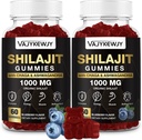 1000 MG Shilajit Gummies, Organic Shilajit Gummies z 85 + Ślad Minerałów, Kwas Fulvic, Shilajit dla mężczyzn i kobiet, Shilajit Resin, Shilajit Himalayan Organic for Energy, Mózg, Immunitet, 120 Count