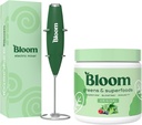 Bloom Nutrition Superfood Zielony Proszek, Enzymy z probiotyki i prebiotyki, Gut Zdrowie, Bloating Relief, Original + Mleko Frother Wysokiej mocy mikser